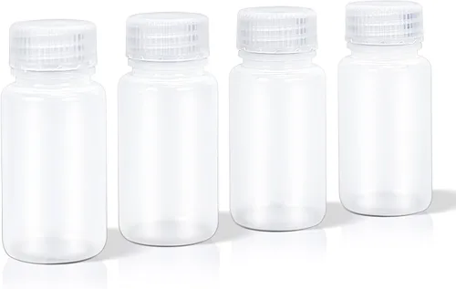 Vista 11 de DEMORA Botellas de plástico pequeñas de 4 onzas con tapas, botellas de viaje herméticas recargables de boca ancha para artículos de tocador
