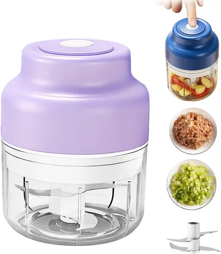 Vista 10 de 2026 Mejora Eléctrica Mini Picador de Ajos, Procesador de Alimentos Portátil con Carga USB y Picador de Vegetales, Molinillo de Verduras para Ajos