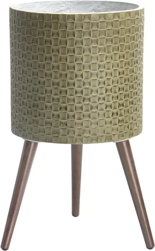 Vista 29 de D'vine Dev Maceta Elegante con Patrón de Azulejos Geométricos Modernos de 12 Pulgadas con Soporte, Portamacetas Decorativo para Interiores