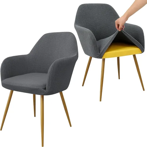 Vista 10 de Yonus - Juego de fundas para sillas Parsons de comedor, fundas de sillón extraíbles para silla de estar, solo funda, sin silla (1, beige)