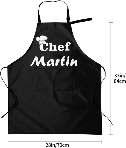 Vista 3 de Delantal de chef personalizado para mujeres y hombres con bolsillos personalizado NPhoto Picture Cooking Delantal, Style3