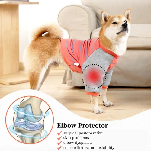 Vista 5 de Protector de codo de perro para callos, camisa de protección posoperatoria, ropa de traje de recuperación quirúrgica, tirantes de pierna delantera