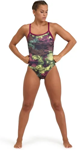 Vista 5 de Arena Traje de baño Performance Hero Camo Challenge Back para mujer