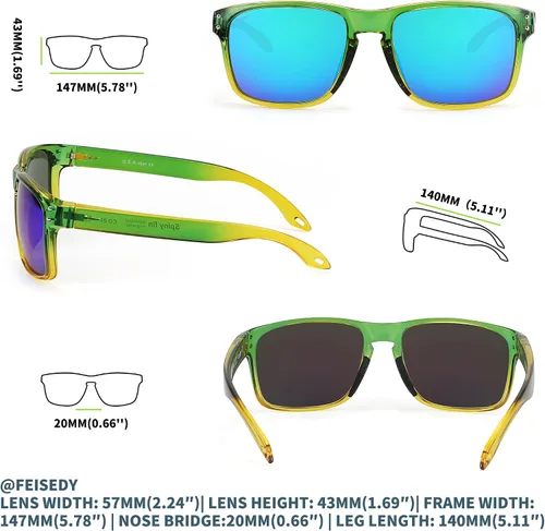 Vista 3 de FEISEDY Gafas de sol deportivas polarizadas para hombres y mujeres, gafas clásicas de pesca, conducción y ciclismo, protección UV400 B2234