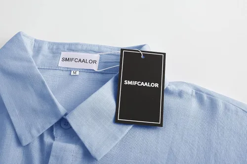 Vista 6 de Camisas de algodón y lino de manga larga para hombre, con botones, para playa, yoga, informal, para verano