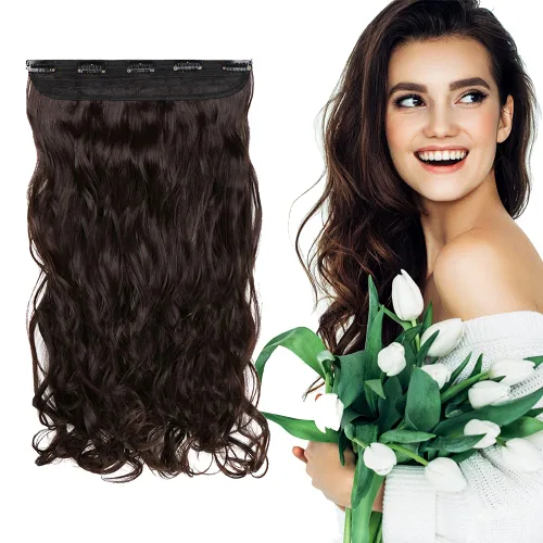 Vista 59 de S-noilite Extensiones de cabello de una pieza con clip, color rubio balayage de 18 pulgadas, en forma de U, extensiones de cabello de trama de una