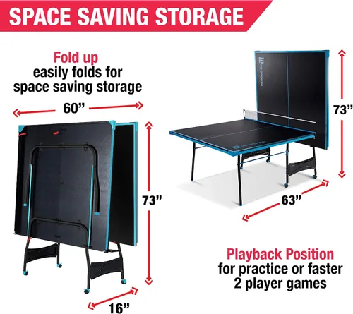 Vista 23 de [Usado] MD Sports Table Tennis Tables Multiple Styles Ping Pong Tables, Foldable for Easy Storage with Nets Included, Perfect for Family Game Rooms