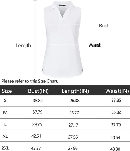 Vista 6 de Vidusou Polo de golf sin mangas para mujer, camisetas deportivas ligeras para tenis