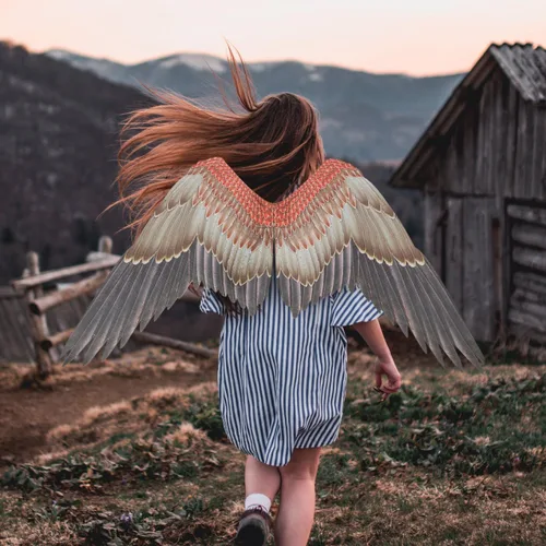 Vista 5 de NUOBESTY Alas de águila para disfraz de pájaro, disfraz de carnaval, para adultos, niños y niñas, Año Nuevo, disfraz de animal, 43.23 x 27.51