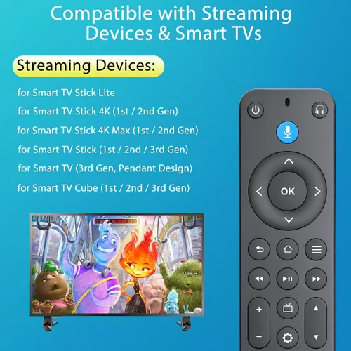 Vista 2 de Control remoto por voz de repuesto para Fire Stick/Amazon Toshiba Insignia Fire Smart TV (1ª/2ª/3ª generación)