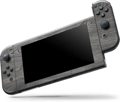Vista 2 de Compatible solo con Nintendo Switch OLED Dock - Calcomanía protectora de vinilo extraíble resistente a los arañazos - Madera gris lisa V2