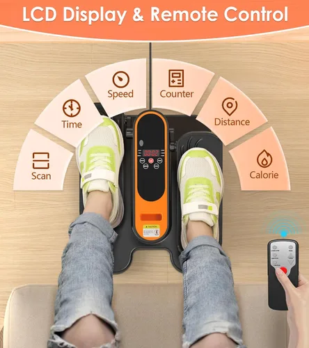 Vista 3 de 2025 New Under Desk Elliptical Machine,Portable Seated Pedal Exercise Machine for Seniors,Mini Leg Exerciser with 5 Adjustable Speeds&Remote
