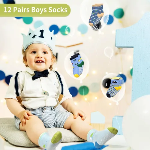 Vista 6 de Tphon Calcetines antideslizantes para niños y niñas de 0 a 7 años