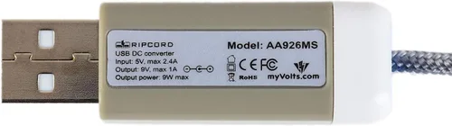 Vista 3 de myVolts Ripcord - Cable de alimentación USB a 9 V CC compatible con Korg Minilogue XD Synth