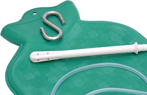 Vista 7 de Kit de bolsa de enema para limpieza de colon con manguera de silicona curada de platino (2 cuartos de galón, parte superior abierta) - Verde