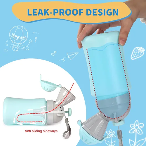 Vista 3 de ONEDONE Orinario portátil para niños, botella de orina de 17 onzas con cepillo limpio, orinal de viaje para niños, taza de orina para niños, inodoro