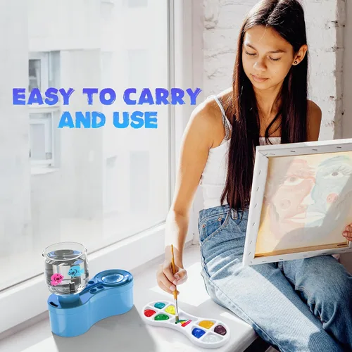 Vista 7 de Limpiadores de Pinceles, con Paleta de Pintura y Soporte para Pinceles para Acuarela/Óleo Acrílico y Pinturas a Base de Agua, Estación de Pintura