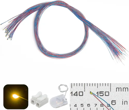 Vista 12 de 50 piezas pre-cableadas micro LED pre-soldadas 0402 SMD LED con accesorios de montaje para la construcción de modelos principiantes
