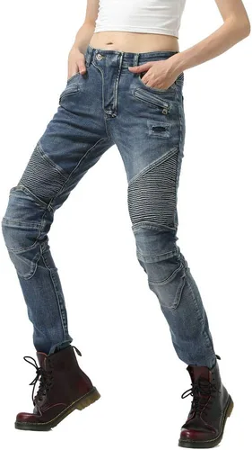 Vista 7 de Pantalones de motociclista para mujer con rodilleras y rodilleras