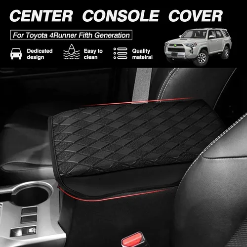 Vista 2 de FIILINES Funda de consola central para Toyota 4Runner 2010-2024, funda para reposabrazos, cojín de 4 accesorios, funda para reposabrazos