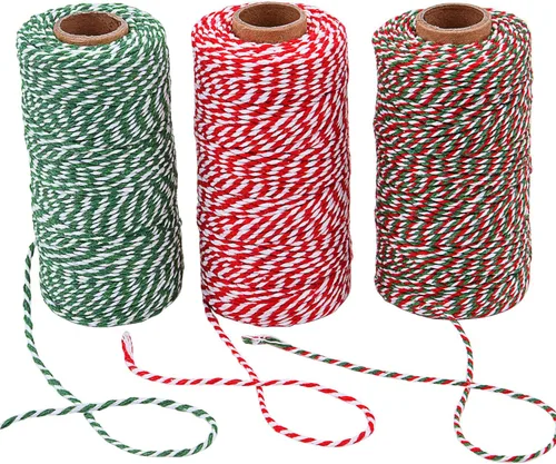 Vista 9 de Sunmns - Cuerda de algodón para envolver regalos, manualidades, 3 rollos, multicolor 2