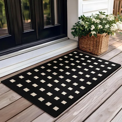 Vista 46 de GRANNY SAYS Tapete para puerta, de 32 x 20 pulgadas, tapete de bienvenida para exteriores, antideslizante, absorbe la suciedad para la entrada