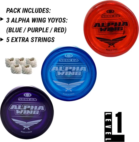 Vista 2 de Yomega Yoyo de ala alfa 3X, yoyo de eje fijo diseñado para principiantes. Juego de trucos de cuerdas y entusiastas del eje fijo (clásico)