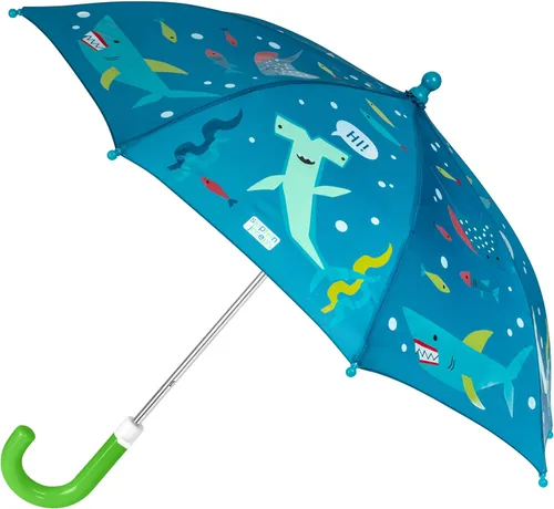 Vista 12 de Stephen Joseph Kids' Color Changing Wet Dry Umbrella, Water reacting, Pinch Free Umbrellas for Rain Children's Umbrella, BUTTERFLY, 23"X29