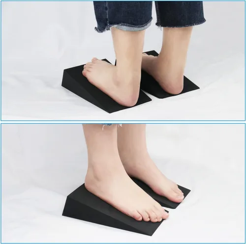 Vista 6 de Tabla Inclinada de Cuña de Espuma, Actualizador de Estiramiento de Pantorrillas de 2 Piezas, Cuñas para Sentadillas para Yoga, Rehabilitación