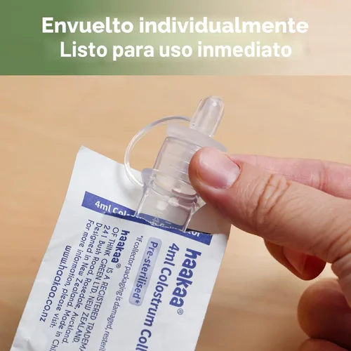 Vista 6 de Kit de colector de calostro haakaa, colector de leche materna con paño de algodón, toallitas y estuche de almacenamiento, listo para usar