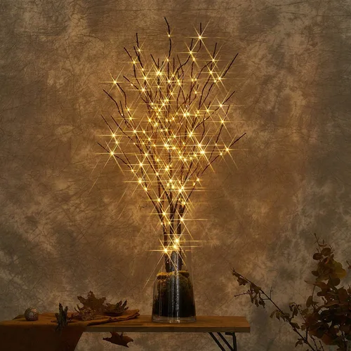 Vista 8 de Fudios Rama Iluminada Enchufable con Temporizador Ramas de Sauce con Luces de Hadas para Florero Ramita de 32 Pulgadas 150 LED Decoración de Fiestas