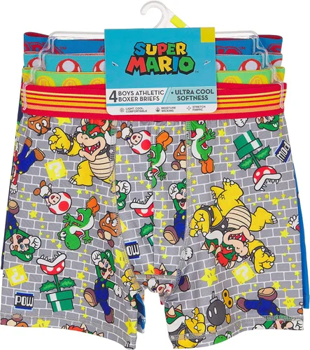 Vista 6 de Nintendo Boys' Super Multipacks Boxer Briefs with Mario, Luigi, Toad, Yoshi, Peach and Bowser Sizes 4, 6, 8, 10 and 12