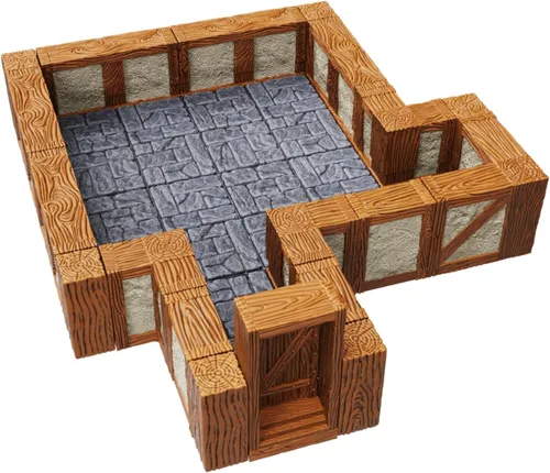 Vista 5 de WizKids Warlock Tiles: Expansión – Paredes rectas Ciudad y Pueblo de 1 pulgada