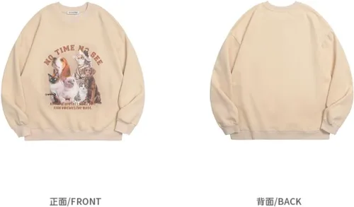 Vista 7 de Sudadera gráfica con cuello redondo para mujer, sudadera de gran tamaño para mujer, ropa Y2K