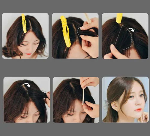 Vista 7 de Extensión de cabello humano con clip para mujer, fácil de usar, 1 pieza de 10 pulgadas, color negro y marrón
