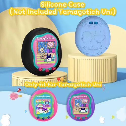 Vista 2 de Funda de silicona compatible con Tamagotchi Uni Virtual Pet Machine, funda protectora para Tamagotchi Uni con cordón para el dedo