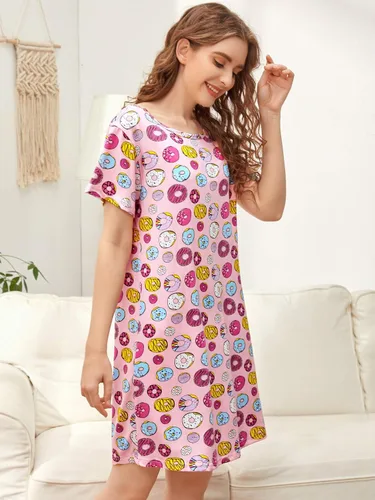 Vista 3 de Floerns Camisón de lencería divertido para mujer, camiseta con estampado lindo