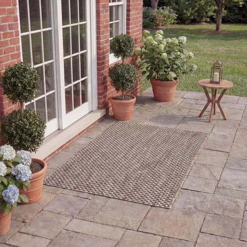 Vista 94 de SAFAVIEH Alfombra Lavable para Exteriores Colección Courtyard - 2'3" x 5', Azul Aqua y Gris, No Desprende Pelusa y Fácil Limpieza, Ideal para Patio