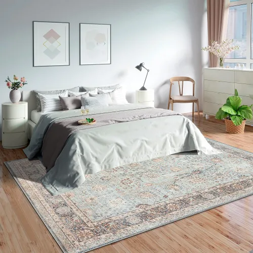 Vista 281 de GLN Rugs Traditional Collection - Alfombra de felpilla lavable a máquina, tradicional lavable, antideslizante, alfombra de felpilla de pelo corto