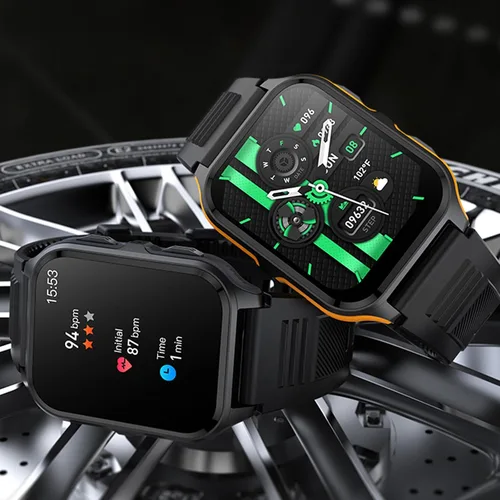 Vista 4 de Yihou Reloj inteligente militar resistente para hombres, teléfonos Android, 1.83 pulgadas, reloj inteligente para correr al aire libre