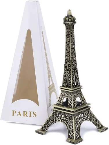 Vista 5 de Nightwolf® 5.9 pulgadas bronce Paris Torre Eiffel modelado hierro arte arte regalo para decoración del hogar estatuas
