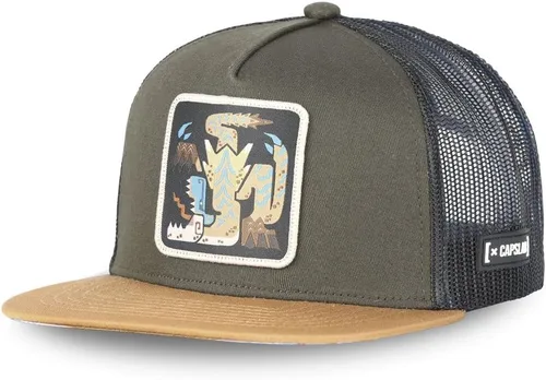 Vista 6 de X CAPSLAB Trucker Hat Monster Hunter One Size Fits All Embroided Patch Flat Bill Hat Breathable Mesh