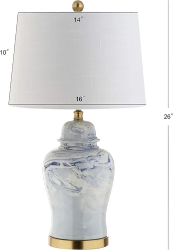 Vista 3 de JONATHAN Y JYL3010A Wallace - Lámpara de mesa LED de cerámica de 26", tradicional, de transición, mesita de noche, lámpara para dormitorio, sala
