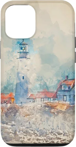 Vista 26 de iPhone 16 Artistic Lighthouse Painting Case