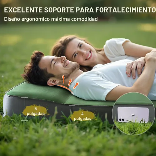 Vista 3 de Elegear Colchoneta autoinflable de aire y espuma, colchón de camping de espuma viscoelástica ultragruesa de 4" con bomba eléctrica incorporada