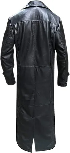 Vista 3 de Vampire Slayer Spike Coat - James Master Trench Coat Hombre - Abrigo largo de invierno de cuero real
