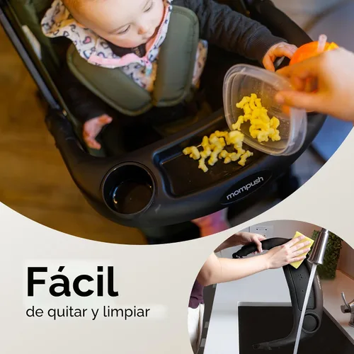 Vista 5 de Mompush Lithe V2 - Cochecito de viaje ligero, compacto y plegable con bolsa de viaje, cochecito plegable con una sola mano, bandeja para aperitivos