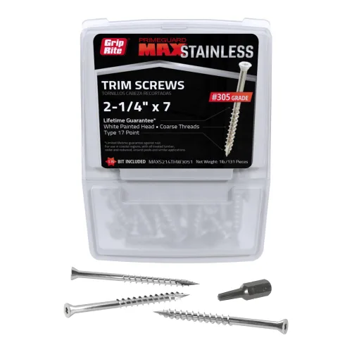 Vista 12 de Grip Rite MAXS214TH3051 - Tornillo de cabeza de acero inoxidable 305 de 2-1/4 pulgadas x #7 de 1 libra (paquete de 1 libra)