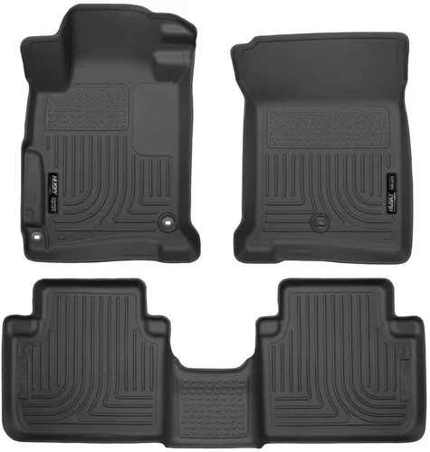 Vista 12 de Husky Liners Weatherbeater Alfombrillas para piso Compatibles con Honda Accord 4 puertas 2008-2012 Delanteras y segunda fila, 3 piezas, negro