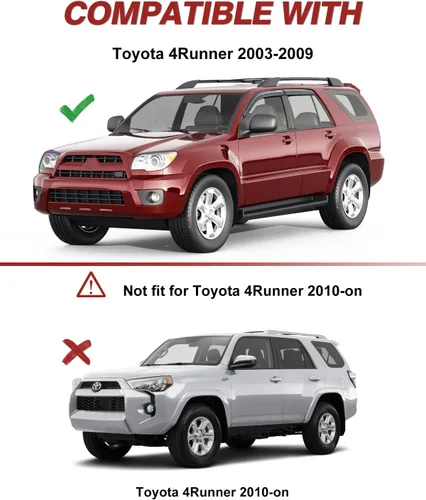 Vista 2 de Outside-Mount Window Rain Guards Fit for Toyota 4Runner 2003 2004 2005 2006 2007 2008 2009, Window Visors Wind Deflector Dark Smoke Vent Shades